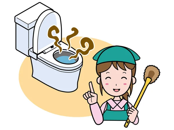 Wir Reinigen Auch Toiletten Mit Starken Gerüchen — Stockvektor