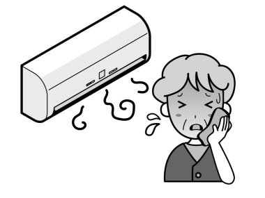 Klimadan sadece zayıf bir rüzgarla çıkan yaşlı bir kadın.