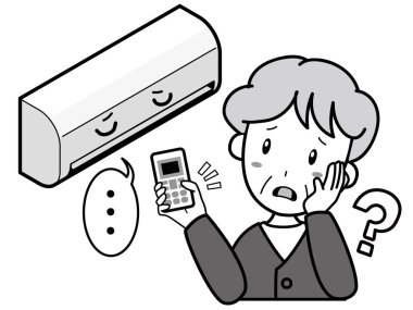 Klimayla sorunu olan yaşlı bir kadın uzaktan kumanda çalışmadığı için çalışmıyor.