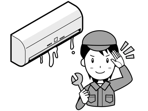 Opravit Klimatizaci Tekoucí Voda — Stockový vektor