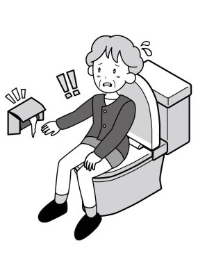 Tuvalet kağıdı olmadan büyükannenin başı dertte.