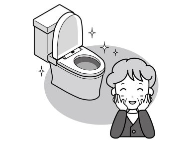 Büyükanne güzel tuvaletten memnun kaldı.