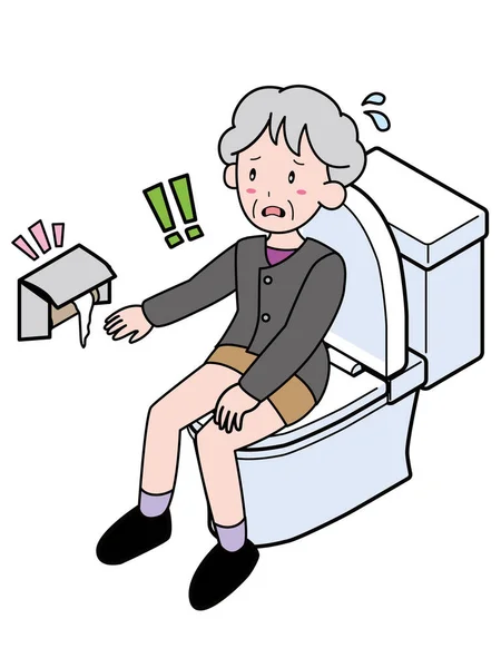 Grand Mère Difficulté Sans Papier Toilette — Image vectorielle