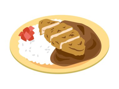 Japon usulü körili pirinç (körili domuz pirzolası))