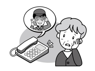 Cep telefonundaki bir yabancının aramasından şüphelenen yaşlı bir kadın.