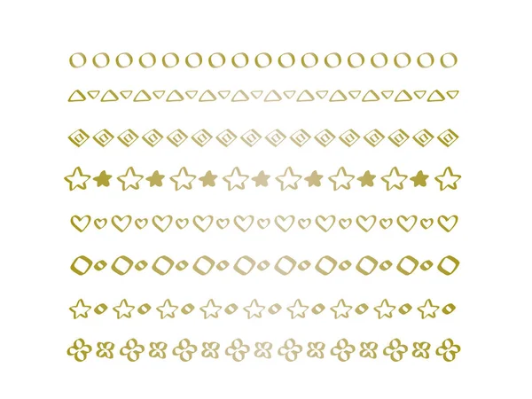 Hand Painted Ruled Line Material Gold — Stock Vector