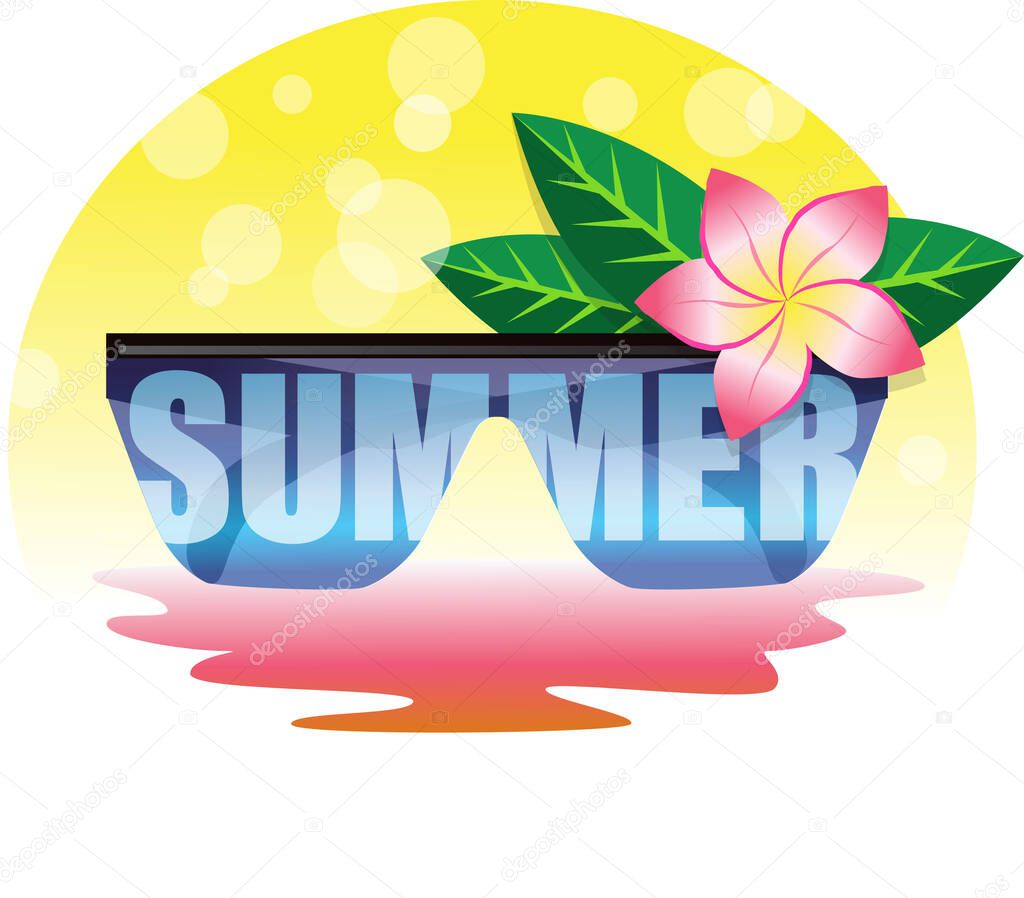 summer sunglasses bright cheerful background vector illustration