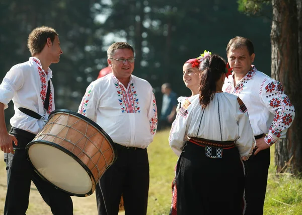 Копривштица Болгария Августа 2010 Года Люди Традиционном Народном Костюме Национальной — стоковое фото