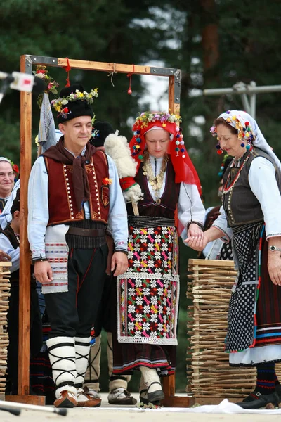 Koprivshtica Bulgaria August 2010 People Traditional Folk Costume National Folklore — Stock Photo, Image