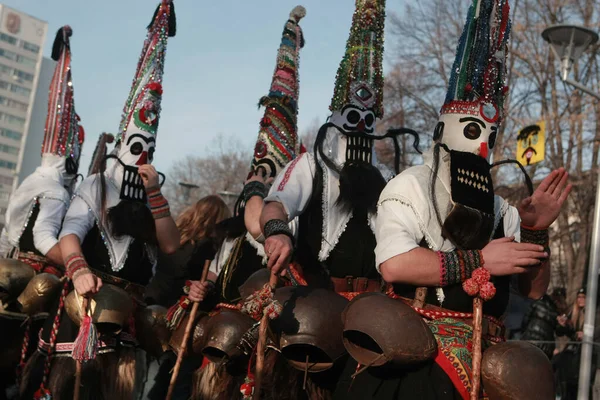 Pernik Bulharsko Ledna 2016 Maškarní Festival Surva Bulharském Perníku Lidé — Stock fotografie