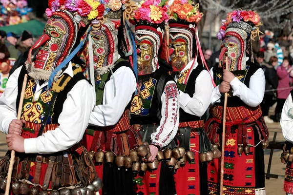 Pernik Bulgarije Januari 2016 Masqueradefestival Surva Pernik Bulgarije Mensen Met — Stockfoto