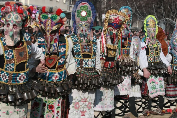 Pernik Bulgária 2016 Január Surva Álarcosbál Pernikben Bulgáriában Kukeri Nevű — Stock Fotó