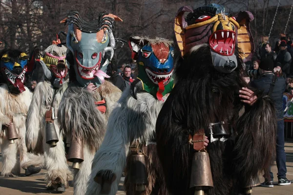 Pernik Bulharsko Ledna 2016 Maškarní Festival Surva Bulharském Perníku Lidé — Stock fotografie