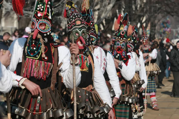 Pernik Bulgaria Enero 2016 Festival Máscaras Surva Pernik Bulgaria Gente —  Fotos de Stock