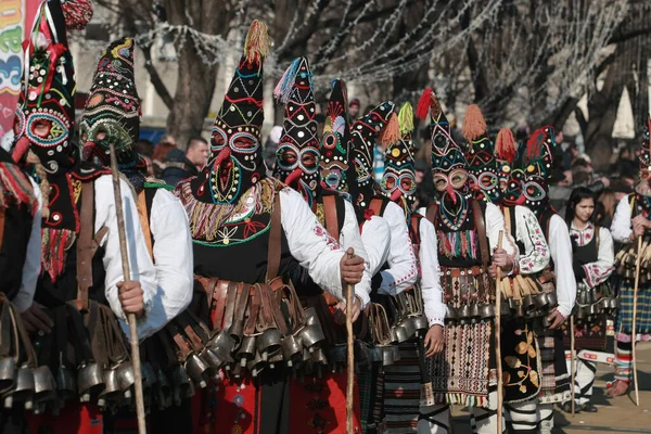 Pernik Болгарія Січня 2016 Маскарад Фестиваль Surva Пернику Болгарія Люди — стокове фото