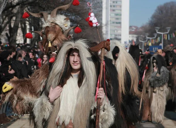 Pernik Bulgarije Januari 2016 Masqueradefestival Surva Pernik Bulgarije Mensen Met — Stockfoto