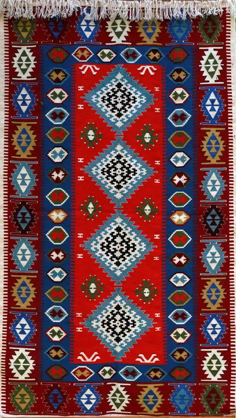 Hand Woven Carpet Ethnic Folk Pattern — Stock Photo, Image