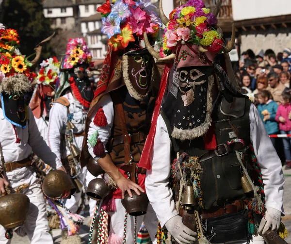 Shiroka Laka Bulgarije Maart 2017 Mensen Traditionele Kukeri Kostuum Zijn — Stockfoto