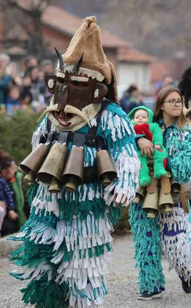 Zemen Bulgaria March 2019 Masquerade Festival Surva Zemen Bulgaria People — Stock Photo, Image