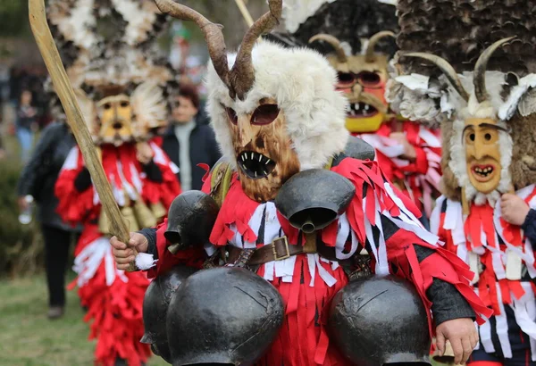 Zemen Bulgária Março 2019 Festival Máscaras Surva Zemen Bulgária Pessoas — Fotografia de Stock