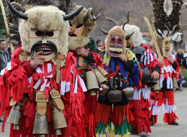 Zemen Bulgarije Maart 2019 Masquerade Festival Surva Zemen Bulgarije Mensen — Stockfoto