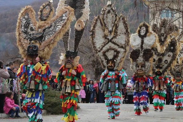 Zemen Bulgária 2019 Március Masquerade Festival Surva Zemen Bulgaria Kukeri — Stock Fotó