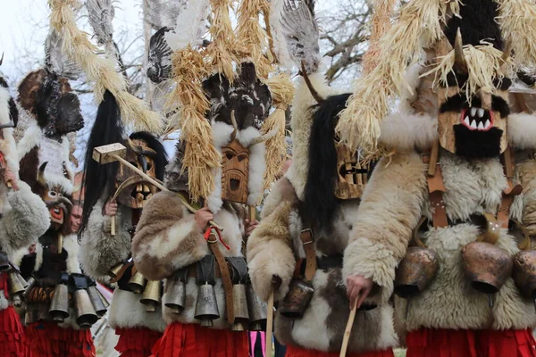 Zemen Bulgarien Mars 2019 Masquerade Festivalen Surva Zemen Bulgarien Människor — Stockfoto