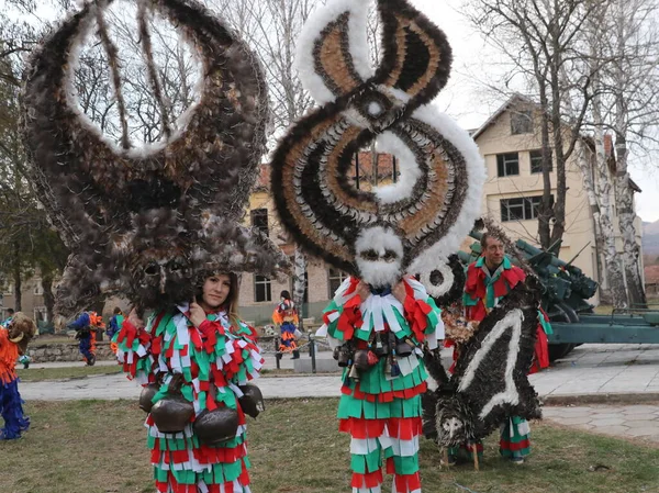 Zemen Bulgária Março 2019 Festival Máscaras Surva Zemen Bulgária Pessoas — Fotografia de Stock