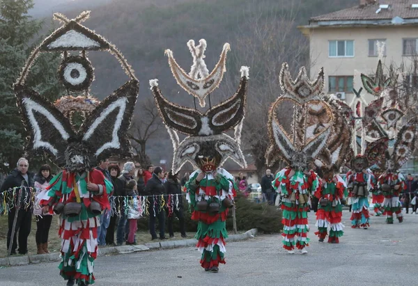 Zemen Bulgarien März 2019 Maskenfestival Surva Zemen Bulgarien Menschen Mit — Stockfoto