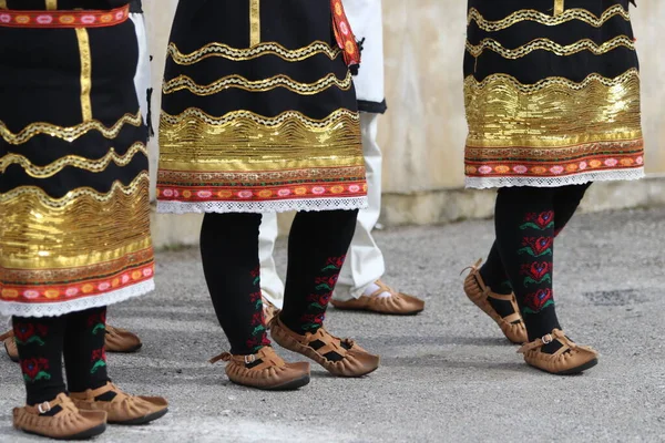 Zemen Bulgaria March 2019 People Dressed Traditional Bulgarian Authentic Folklore — стоковое фото