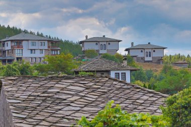 Summer time in the Village of Leshten, Bulgaria. Stone houses, Bulgaria, Europe. The Village of Leshten is architectural reservation