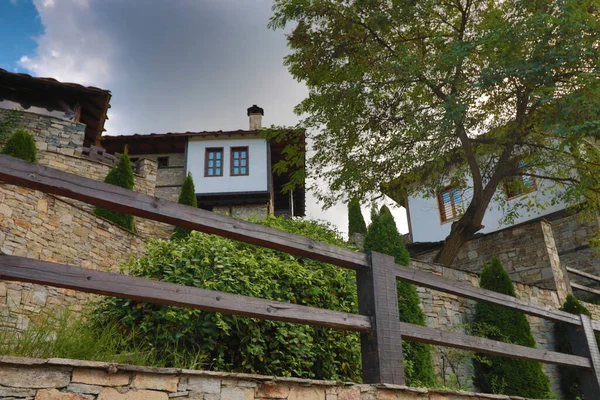 Hora Verão Aldeia Leshten Bulgária Casas Pedra Bulgária Europa Vila — Fotografia de Stock