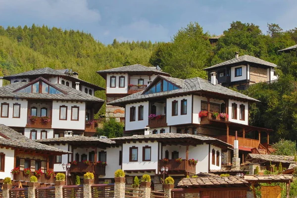 Summer time in the Village of Leshten, Bulgaria. Stone houses, Bulgaria, Europe. The Village of Leshten is architectural reservation