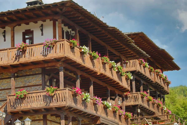 Hora Verão Aldeia Leshten Bulgária Casas Pedra Bulgária Europa Vila — Fotografia de Stock