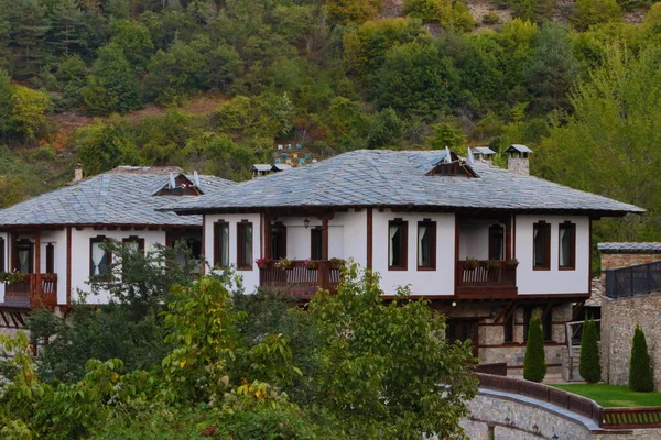 Ora Legale Nel Villaggio Leshten Bulgaria Case Pietra Bulgaria Europa — Foto Stock