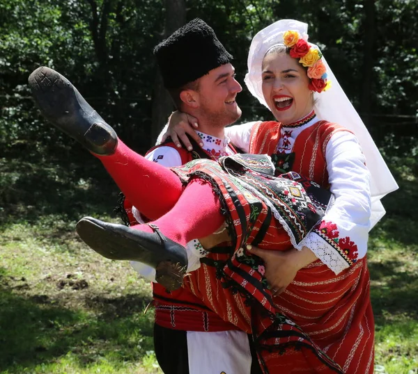 Vratsa Bulgaria June 2018 People Traditional Authentic Folk Costumes Recreating — Zdjęcie stockowe