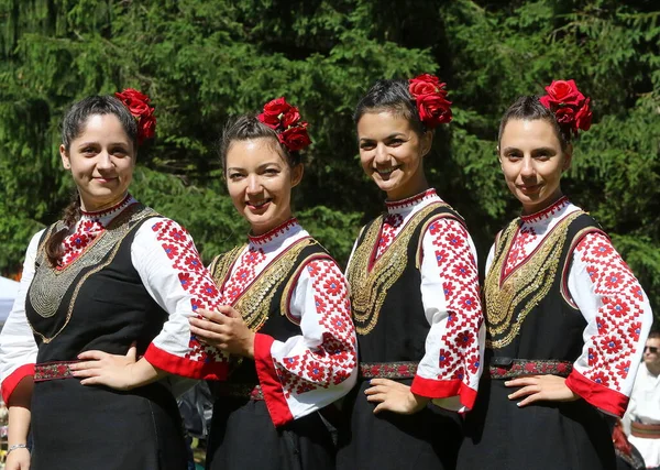Vratsa Bulgaria June 2018 People Traditional Authentic Folk Costumes Recreating — Zdjęcie stockowe