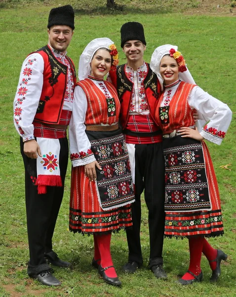 Vratsa Bulgaria June 2018 People Traditional Authentic Folk Costumes Recreating — Stok fotoğraf