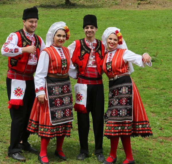 Vratsa Bulgaria June 2018 People Traditional Authentic Folk Costumes Recreating — Stok fotoğraf