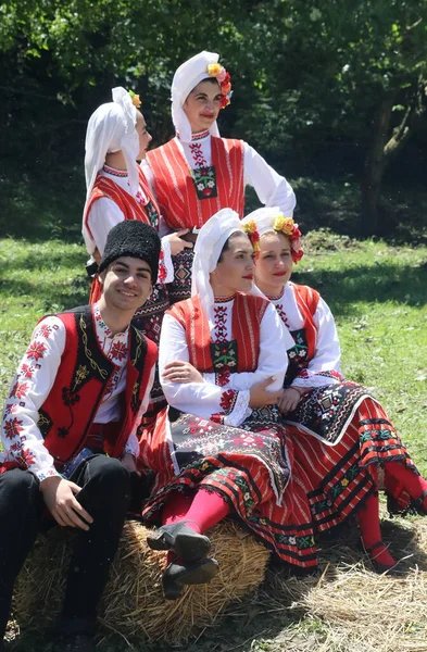 Vratsa Bulgaria June 2018 People Traditional Authentic Folk Costumes Recreating — ストック写真