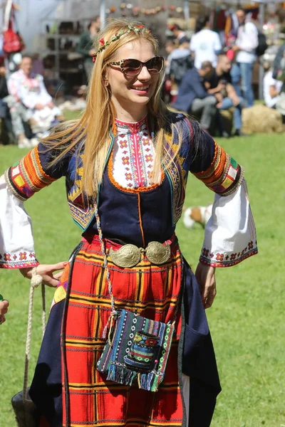 Vratsa Bulgaria June 2018 People Traditional Authentic Folk Costumes Recreating — ストック写真