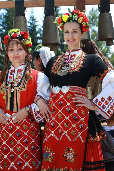 Vratsa Bulgaria June 2018 People Traditional Authentic Folk Costumes Recreating — Stock Photo, Image