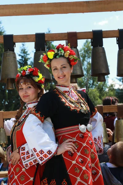 Vratsa Bulgaria June 2018 People Traditional Authentic Folk Costumes Recreating — стокове фото