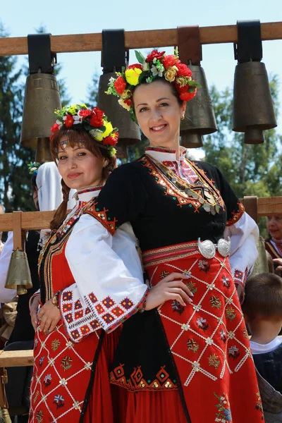 Vratsa Bulgaria June 2018 People Traditional Authentic Folk Costumes Recreating — Stok fotoğraf