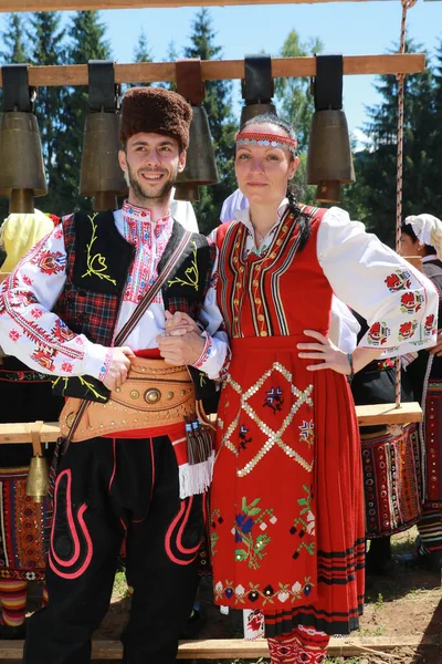 Vratsa Bulgaria June 2018 People Traditional Authentic Folk Costumes Recreating — ストック写真