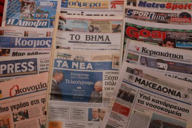 World Newspapers. Collage of paper headlines about the World Newspapers