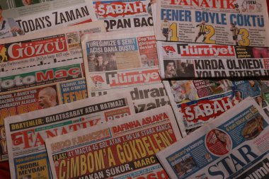 World Newspapers. Collage of paper headlines about the World Newspapers