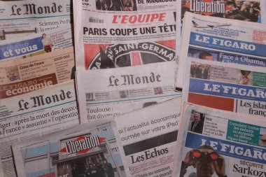 World Newspapers. Collage of paper headlines about the World Newspapers