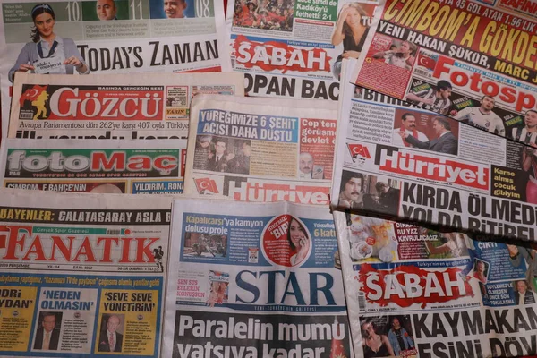 World Newspapers. Collage of paper headlines about the World Newspapers