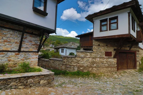 Старі Будинки Історичному Культурному Заповіднику Села Долен Болгарія Долен Відомий — стокове фото